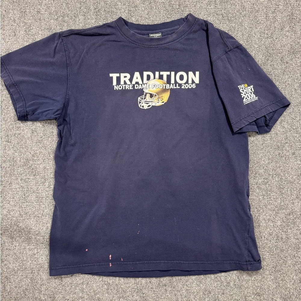 Notre Dame Football Fighting Irish NCAA Men's XL Blue College VTG T Shirt Y2K